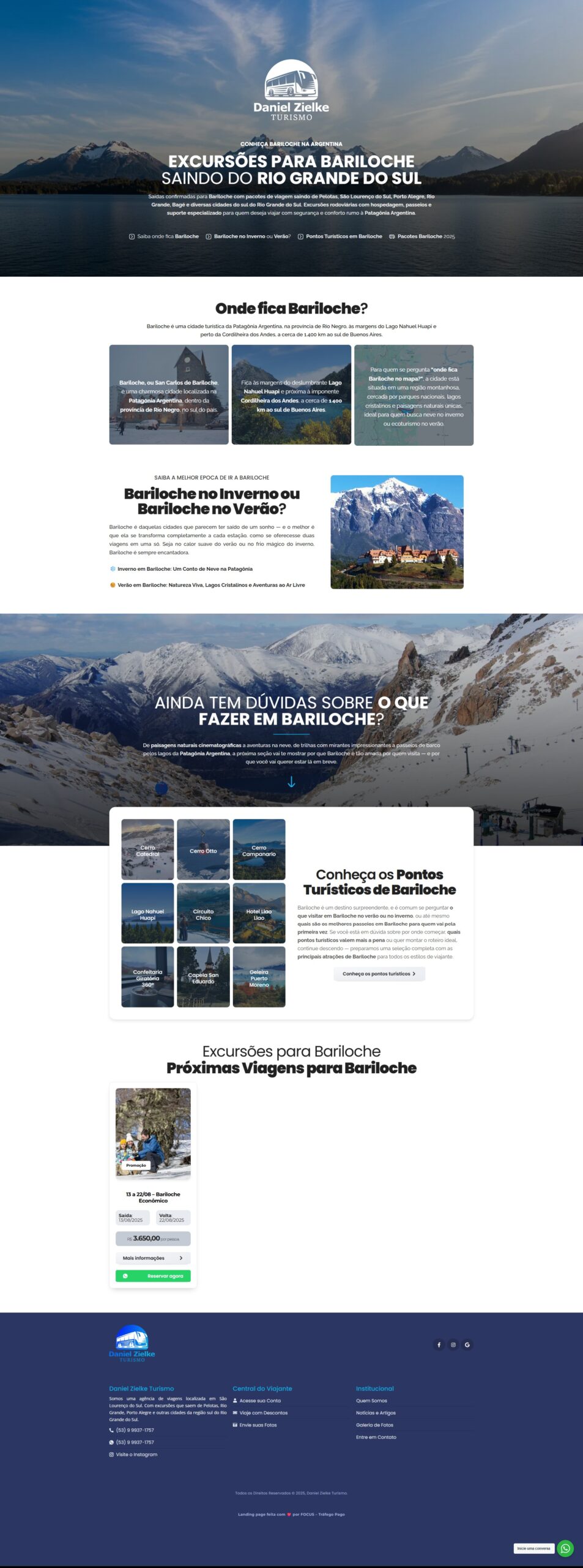 Landing Page para Excursão a Bariloche